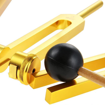3Pcs Aluminum Tuning Forks Set 128Hz 256Hz 512Hz for Sound Healing Yoga Meditation-Gold