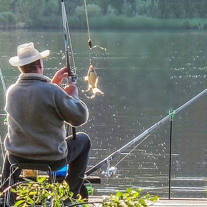 Five Piece Telescopic Aluminum Fishing Rod Holder Set-S
