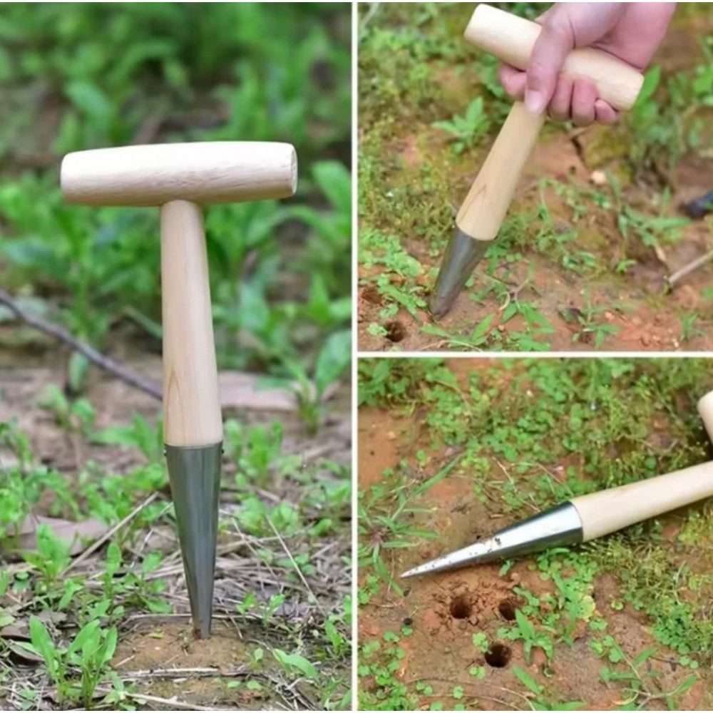2Pcs Dibber Gardening Tool Seed Planter Tool for Sowing Seed for Transplanting Plants