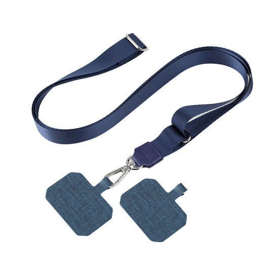 Anti-lost Mobile Phone Lanyard Set Universal  Crossbody Hanging Strap Rope Dark Blue