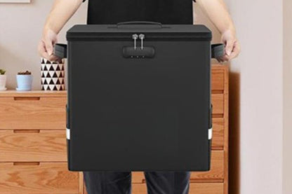 Vinyl Record Storage with Lock Fireproof Waterproof Organizer for 150 Records