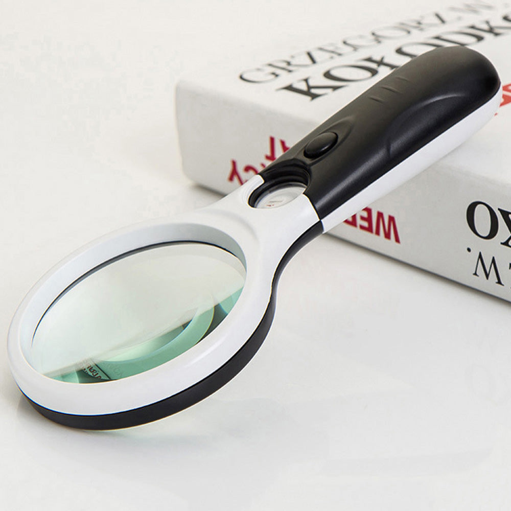 Double Lens Magnifying Glass with Light Handheld Loupe for Reading