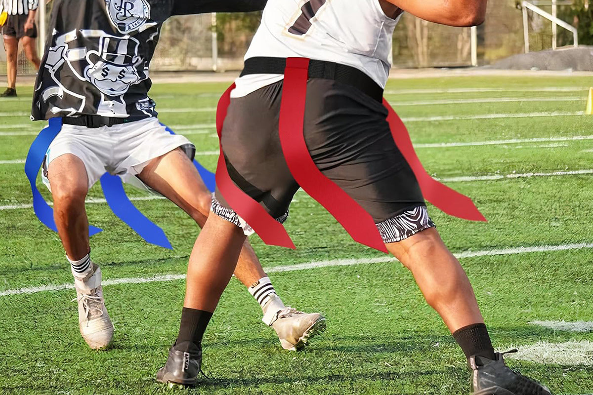 2Pcs Adjustable Flag Football Belt with Belt and Flags for Youths Adults