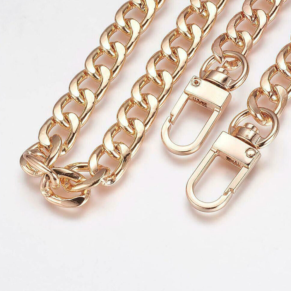 2Pcs 120cm Replacement Metal Shoulder Strap for Handbag Purse Chain Gold