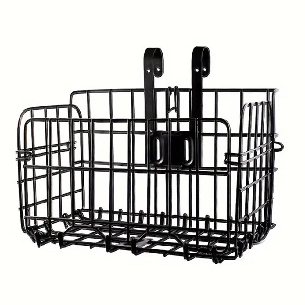 Foldable Bicycle Basket Front & Rear Hanging Storage Rack for Mountain Bike Black