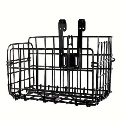 Foldable Bicycle Basket Front & Rear Hanging Storage Rack for Mountain Bike Black