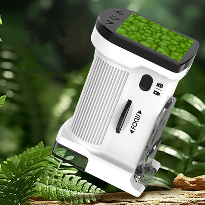 Portable Microscope with 1000X Magnification HD Screen Educational Toy-White