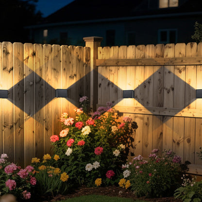Solar Wall Light Adjustable Beam Angle for Garden Patio-Warm Light