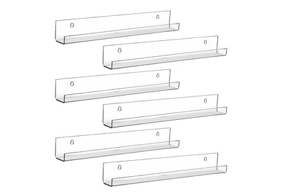 38cm Floating Shelves for Wall Acrylic Shelf Room Decor for Book Figures Photo -6Pcs