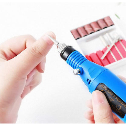 Electric Nail Drill Kit for Gel Nails Manicure Pedicure Polishing-Blue