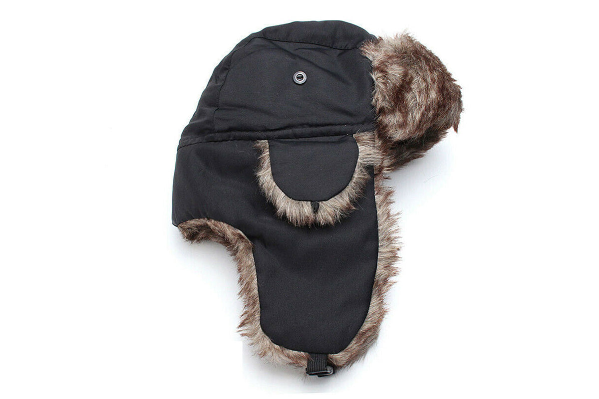 Winter Warm Trapper Hat - Black