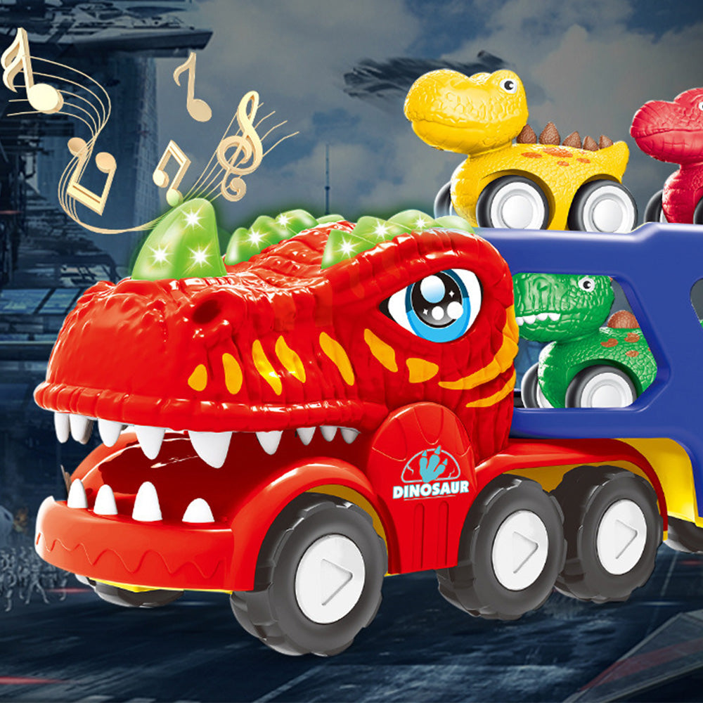 Dinosaur Toys Dinosaur Trucks for 4 Years with 4 Small Pull Back Dino Cars