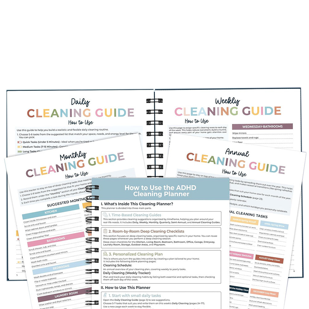 Cleaning Planner Schedule And Checklist Organizer Household Chore Chart Notebook