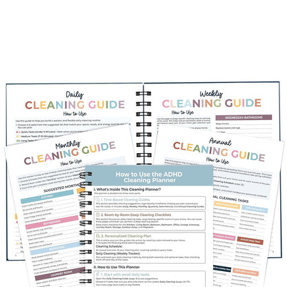 Cleaning Planner Schedule And Checklist Organizer Household Chore Chart Notebook