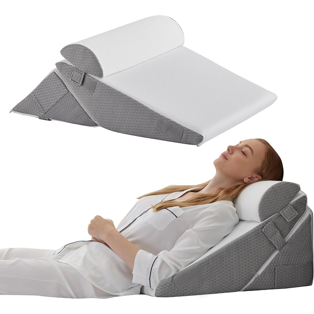 Wedge Pillow Headboard for After Surgery Adjustable Wedge Pillow for Acid Reflux Relief