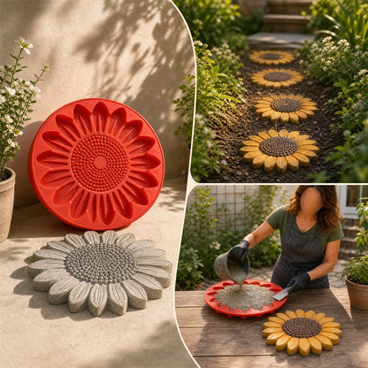Concrete Molds Stepping Stone Mold for Garden Path - Sunflower