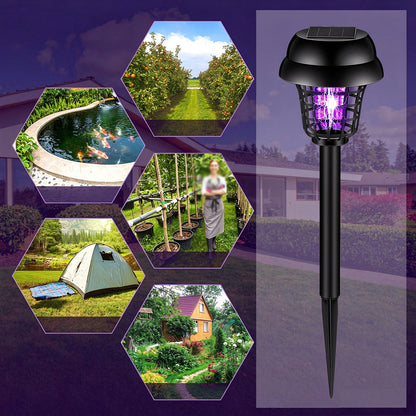 4 Pack Solar Bug Zapper Purple Light Outdoor Bug Zapper