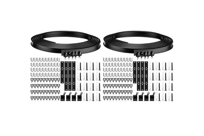 2 Piece Flexible Ceiling Curved 5M Bendable Curtain Track - Black