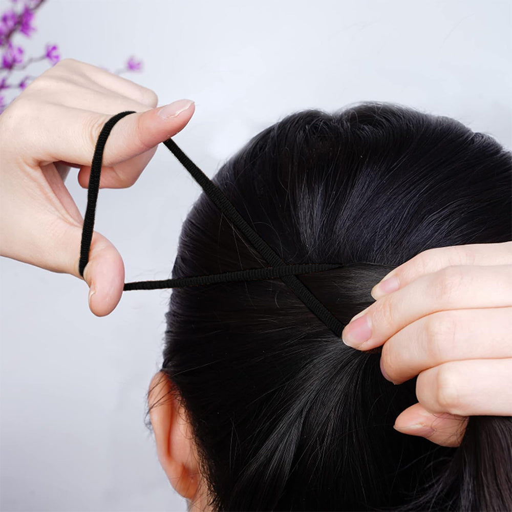 100Pcs Elastic Hair Band Ties Rope Black Hairband Ponytail Holder