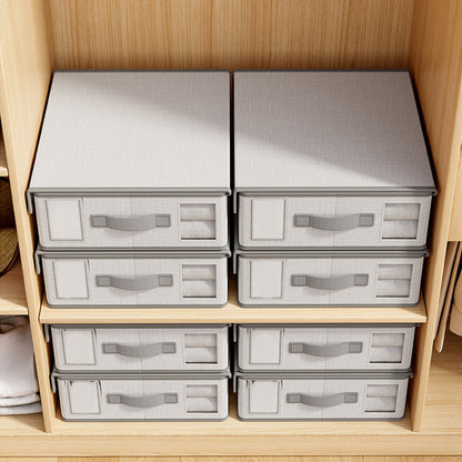 Foldable Bed Sheet Organizer Non-woven Closet Organizers with Clear Window Style 1