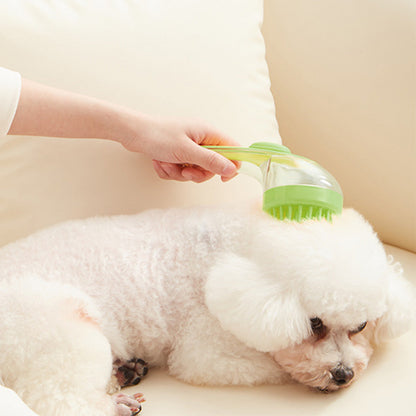 2-in-1 Pet Bath Brush with Built-in Shampoo Dispenser Dog Shampoo Bubble Maker Dog Cat Bathing Grooming Tool Green