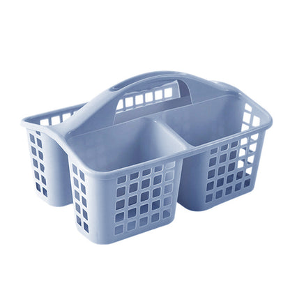 4 PCS Shower Caddy 3 Compartments Plastic Organizer Basket-Blue
