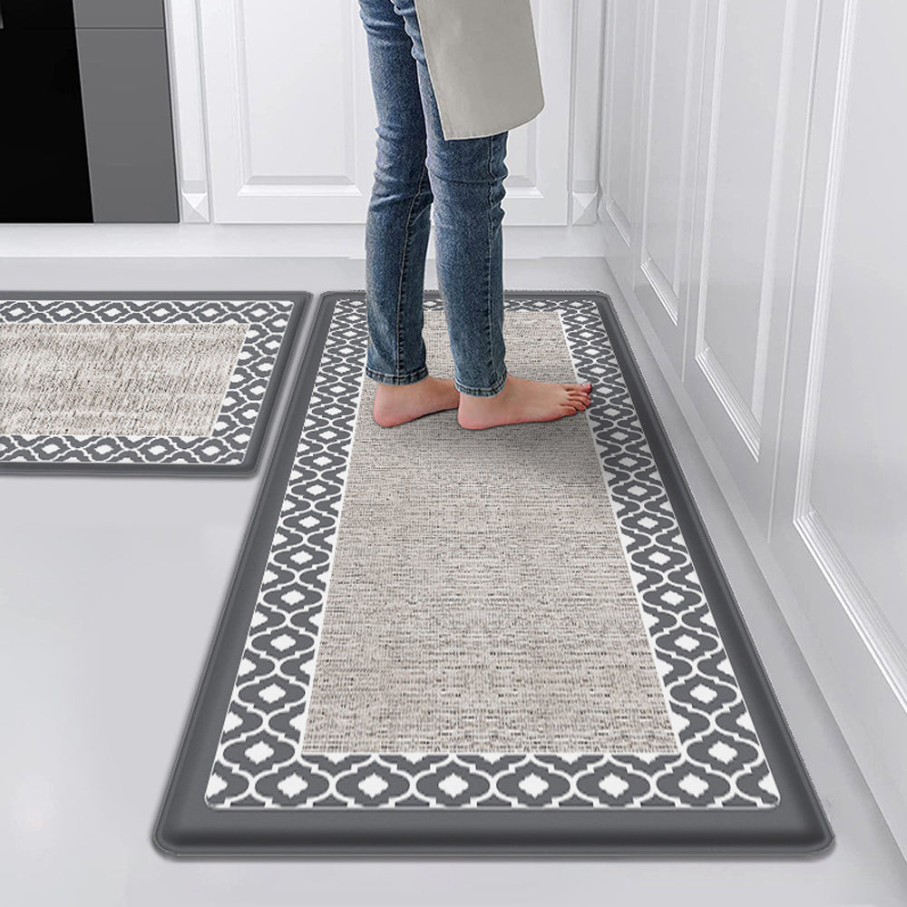 Anti-fatigue Kitchen Floor Mat Non-Slip PVC Standing Rug-Grey