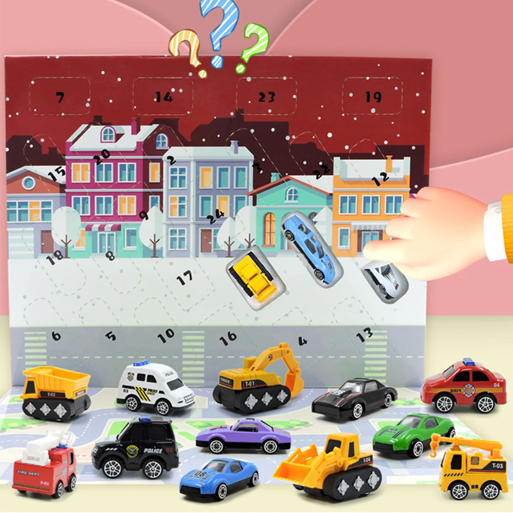 24 Days Pull-Back Cars Advent Calendar for Kids Countdown Calendar Style 2