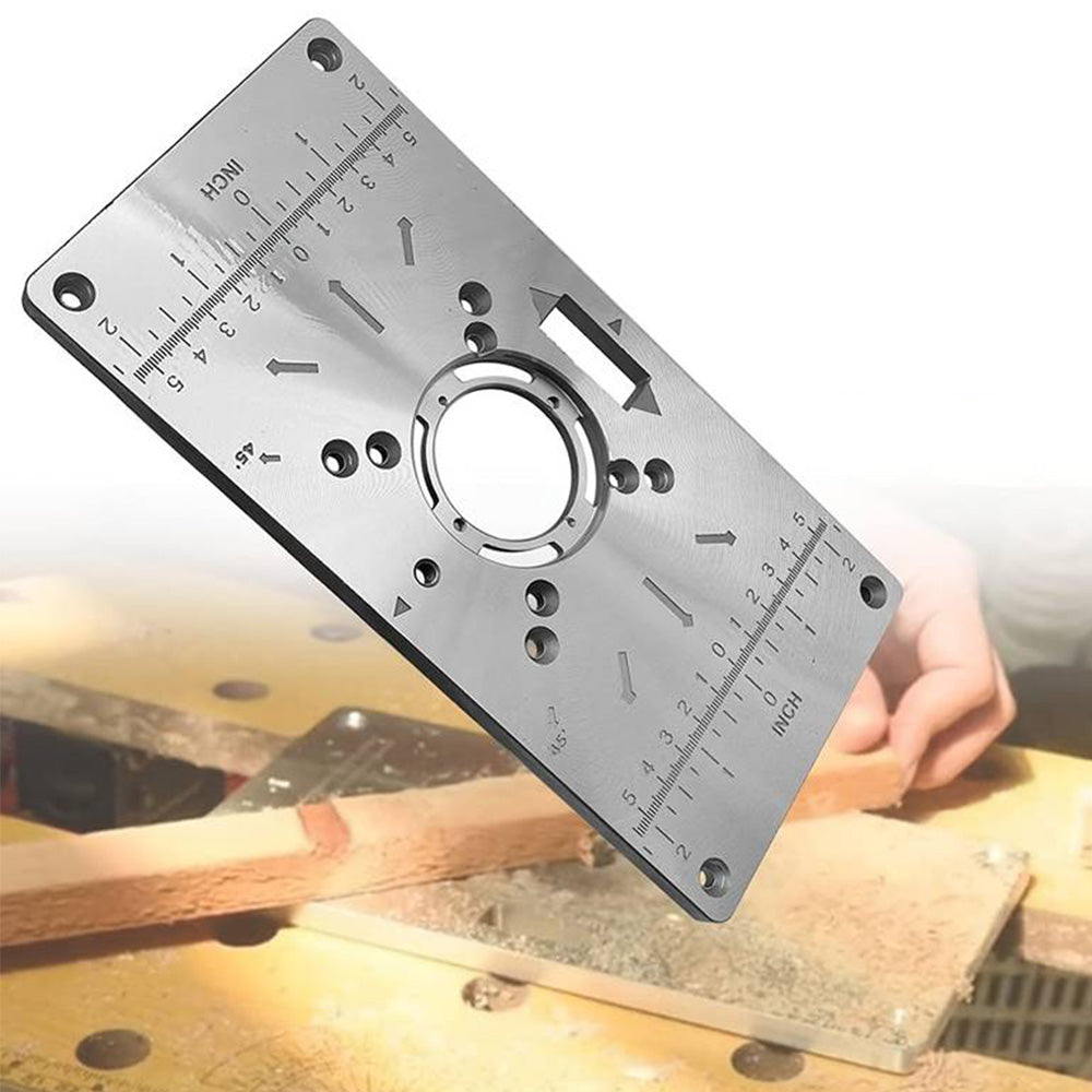 Router Table Insert Plate Set Compatible with Routers Aluminum Alloy Trimming Machine Woodworking Engraving Tool