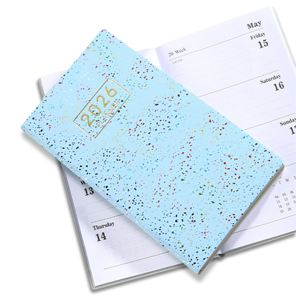 2026 Pocket Planner Calendar Portable A6 Daily Planner-Blue