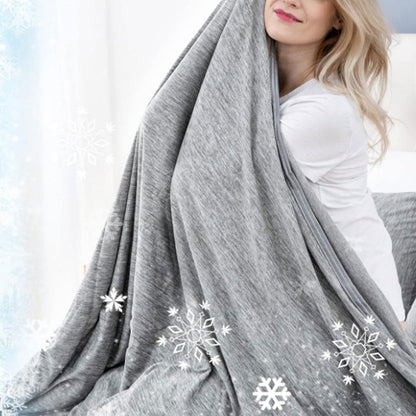Double Side Cooling Blanket Soft Breathable Summer Blanket for Hot Sleepers Night Sweats Grey