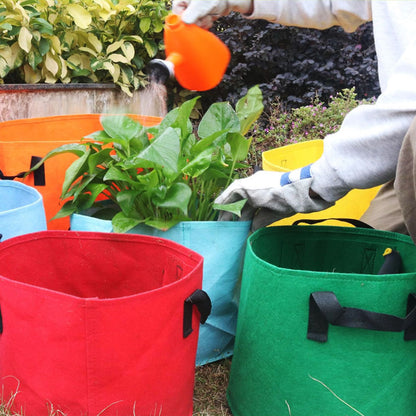 7 Piece Mixed Color Felt Grow Bags