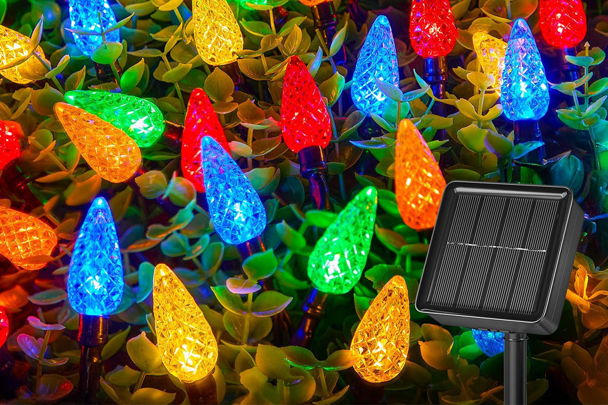 7M Solar Strawberry String Lights Waterproof Christmas Decor-Multicolor
