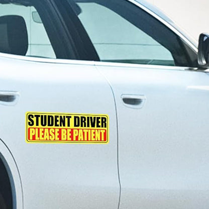 5Pcs Student Driver Sticker Reflective Please Be Patient Car Sticker-Style2