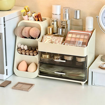 Cosmetic Organizer for Skincare Storage for Dresser Table Top-Beige