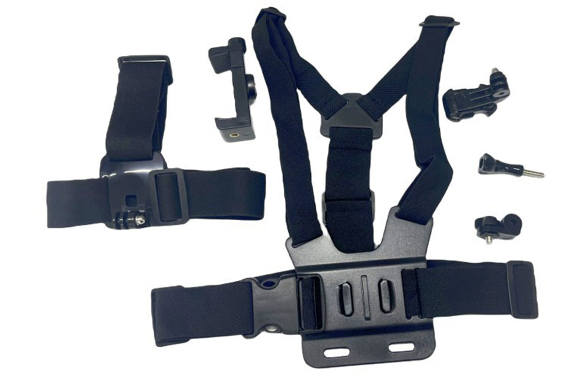6-Piece Head Strap and Chest Harness Mount Kit for Phone Action Camera
