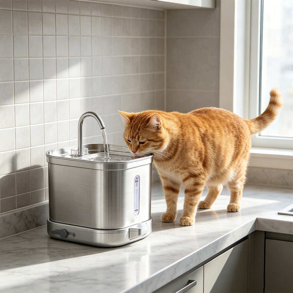 2L Stainless Steel Cat Water Fountain