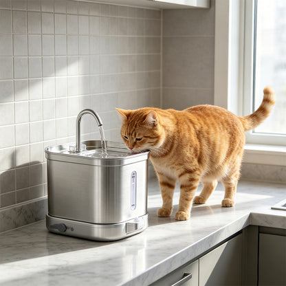 2L Stainless Steel Cat Water Fountain