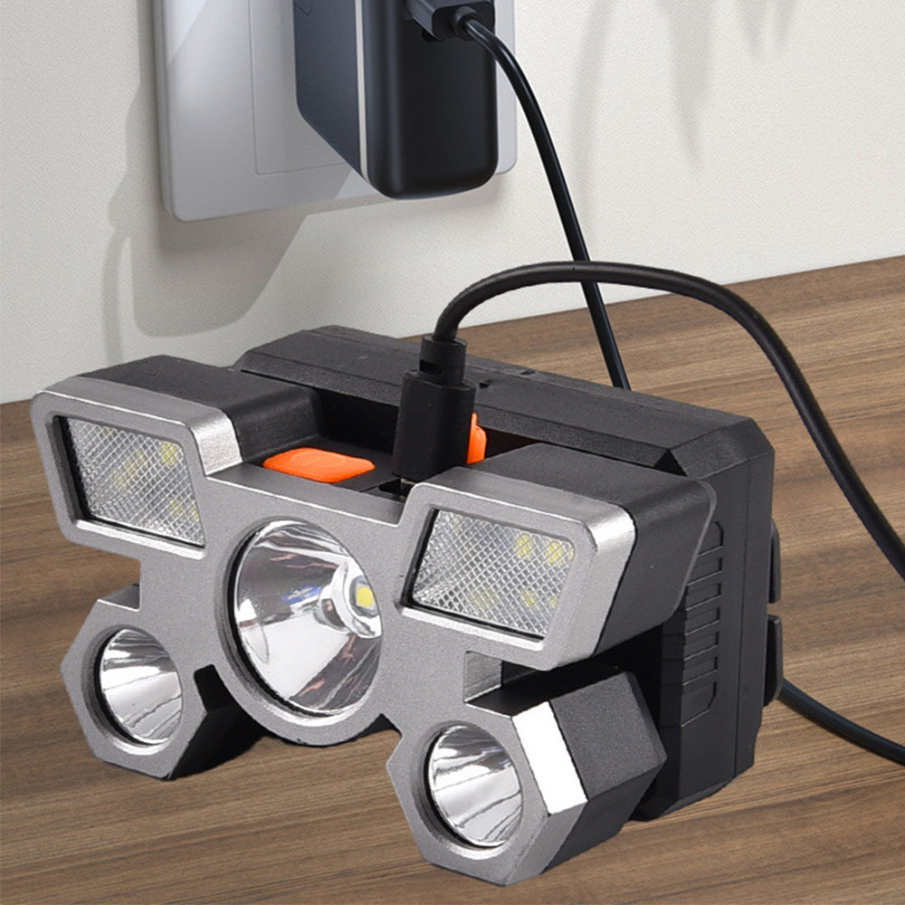 USB Rechargeable LED Headlamp with 4 Modes for Camping Fishing & Outdoor