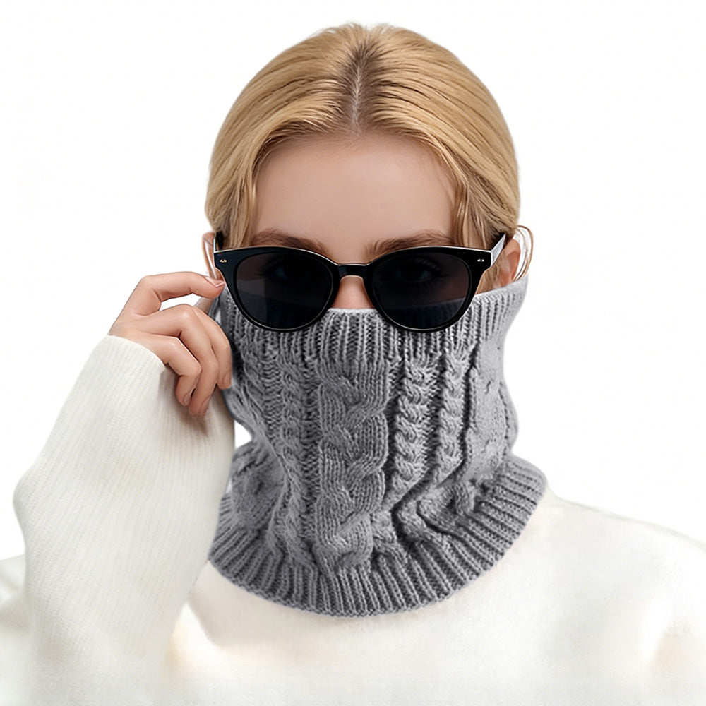 Winter Neck Gaiter Fleece Thick Neck Warmer Cover Ski Gaiters for Men Women-Grey
