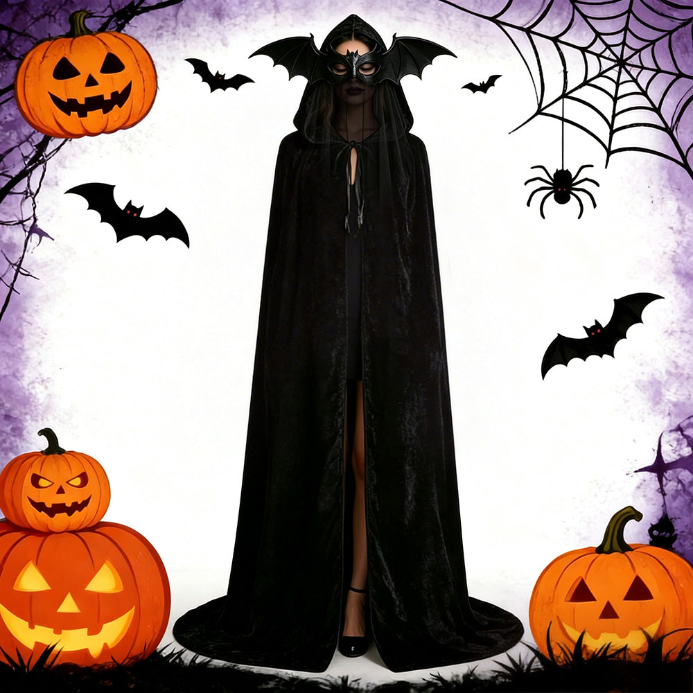 Halloween Cape with Hood for Men and Women Hooded Cloak