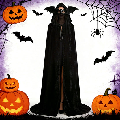 Halloween Cape with Hood for Men and Women Hooded Cloak