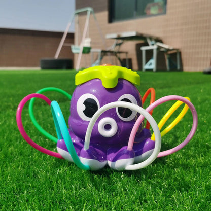 Outdoor Water Spray Sprinkler Funny Octopus Sprinkler Toys for Kids and Toddlers Purple
