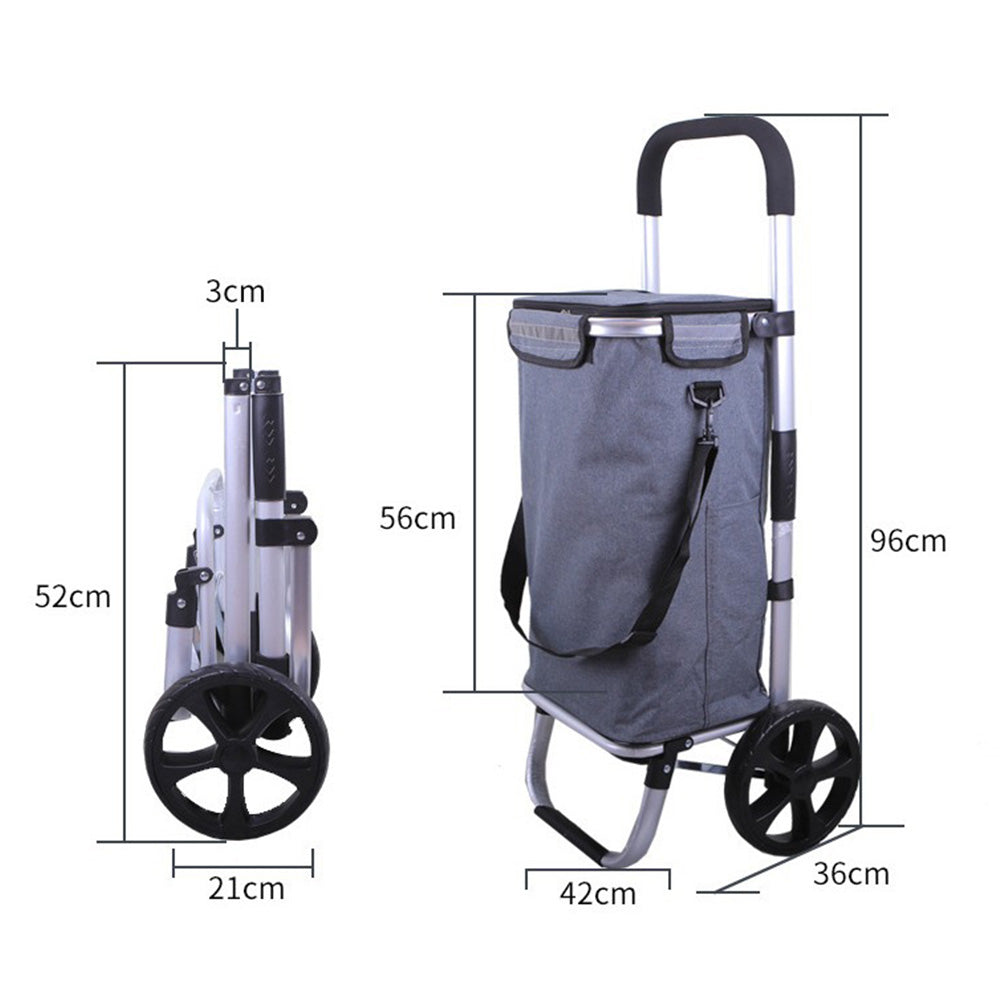 Folding Shopping Cart with Oxford Bag-Grey