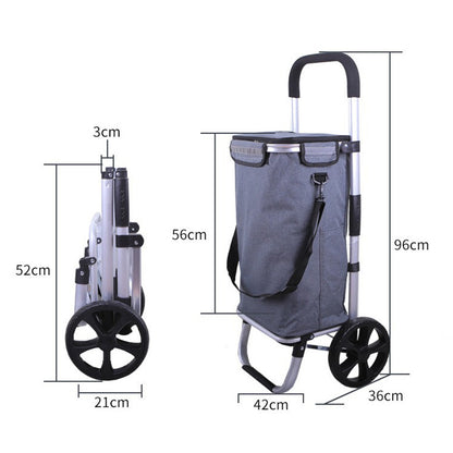 Folding Shopping Cart with Oxford Bag-Grey