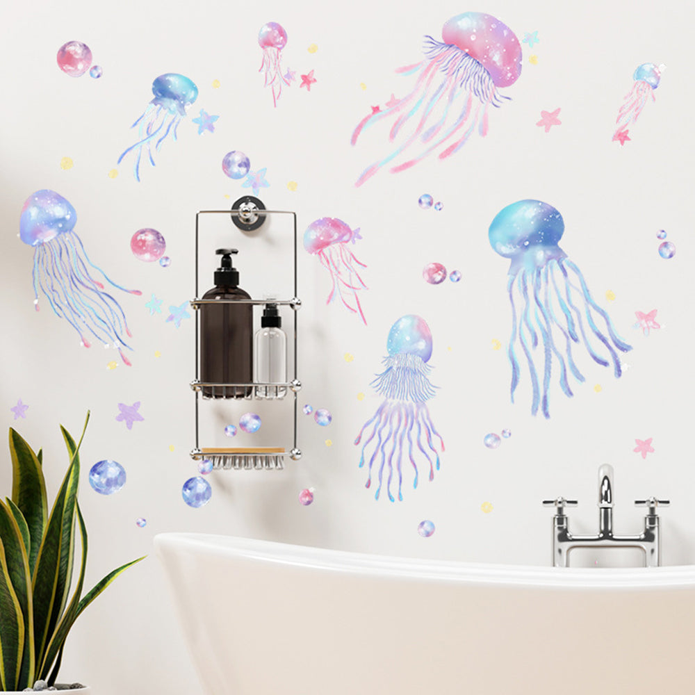 Jellyfish Wall Stickers Ocean Underwater Wall Decals Girls Bedroom Wall Decor