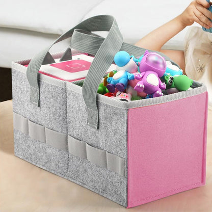 Portable Felt Cloth Storage Bag for Kidsâ€?Musical Speakers Pink