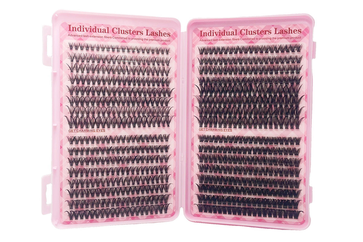 640Pcs Lash Clusters Kit Eyelashes Clusters Kit D Curl Fluffy Wispy False Eyelashes