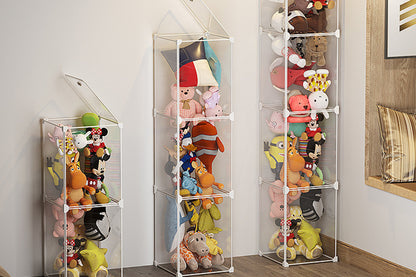 3-Layer Clear Plush Toys Organizer Bag Closet Storage Ideas for Dolls Teddies Figures