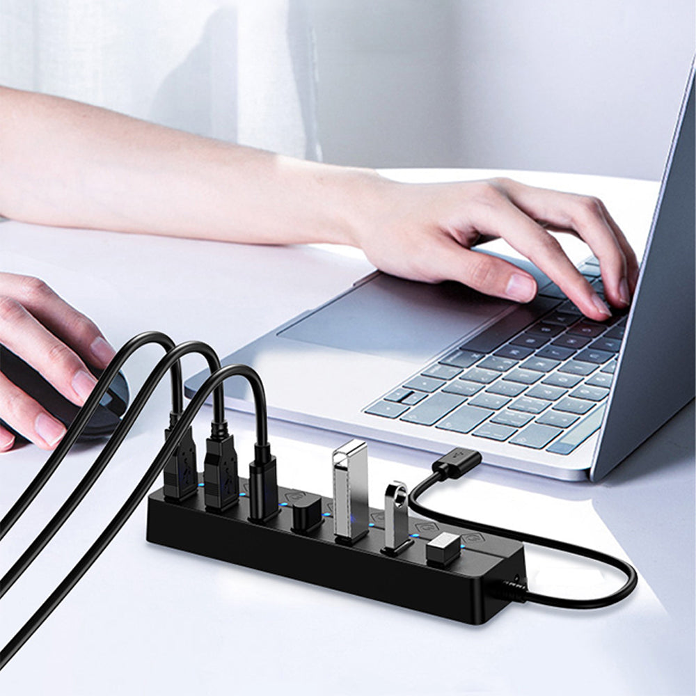 7 Port USB 3.0 Hub 5Gbps Splitter for PC Laptop Keyboard Mouse